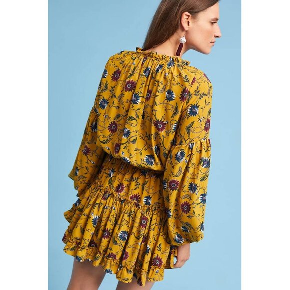 Misa Los Angeles, Lorena Dress Yellow Floral Boho Chic Medium Orig. $329 - Picture 3 of 10